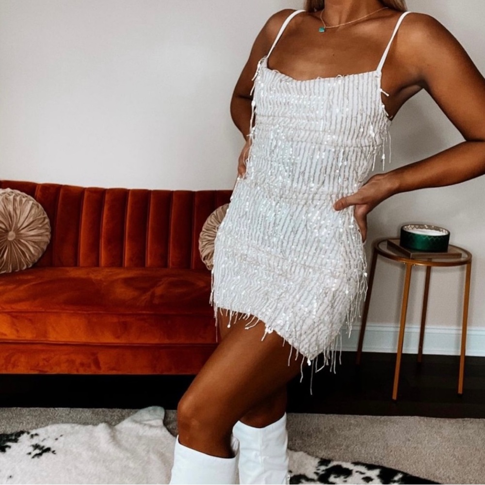 Off white sequin dress for bachelorette